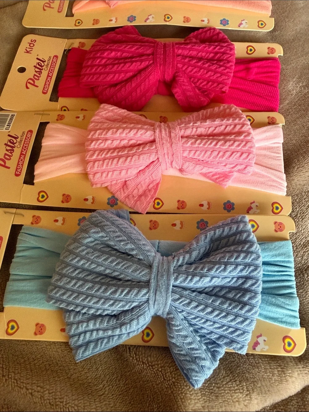 Pastels Kids Bow Headband - Pink, Coral, Teal, Hot Pink, Light Blue